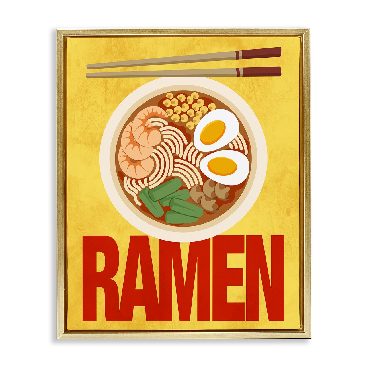 Stupell Industries Bright Ramen & Chopsticks Floating Frame, design by Marcus Prime